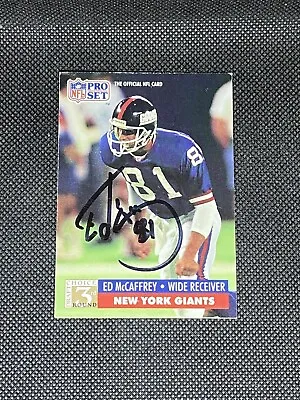 Ed McCaffrey New York Giants 1991 Pro Set Signed Auto Card #812 ~ COA • $9.95