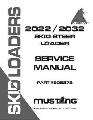 Skid Loader Technical Workshop Manual Mustang 2022 2032 • $23