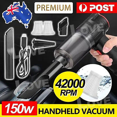 42000RPM Wireless Car Vacuum Cleaner Handheld Power Suction Air Blower Wet &Dry • $19.95