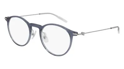 MONT BLANC MB0099O 004 Blue Round Men's 48 Mm Eyeglasses • $192
