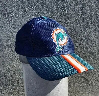 🐬🐬vintage Nfl Miami Dolphins Hat Cap 🏈🏈 Osfa Game Day Baseball Style Retro  • £227.24