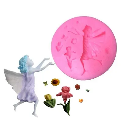 3D Fairy Angel Silicone Fondant Mould Sugar Craft Girl Cake Chocolate Icing • £3.09