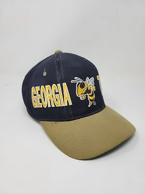 Georgia Tech Vintage Caps 90s Starter Snap Back Black Gold White. • $20