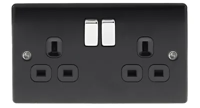 £8.45 • Buy BG Nexus Metal Graphite Matt Black Switches & Sockets Black Inserts Matte Chrome