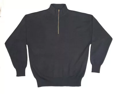 Vintage Meister Mens 1/4 Zip Wool Blend Pullover Ski Sweater Black XL • $28