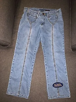 VTG Von Dutch Jeans Ladies Size 9/10 Straight Leg ~ Kustomade Originals Patch • $35