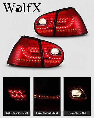 Pair LED Tail Lights For 2006-2009 Volkswagen GTI Rabbit Golf 5 Red Rear Lamps • $180.99