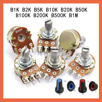 Variable Resistor Potentiometer Pot Lin Linear B1K B2K B10K B20K B50K B100K B1M • $1.79