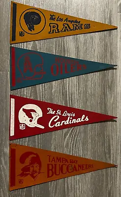 NFL Team Felt Mini Pennants Lot Of 4 - Old School Football Team Logos - Vintage • $12.99