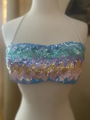 Victoria’s Secret Sequin Swim Top Bandeau Sz Large • $18.99