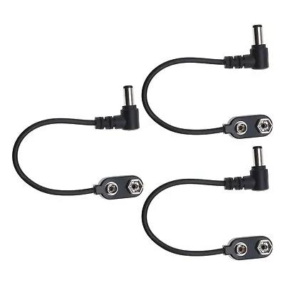 3pcs 9V Battery Clip Converter Power Cable Snap Connector 2.1mm 5.5mm Plug • £8.66