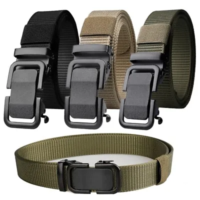 Men's Ratchet Belt Nylon Web Belts For Men With Automatic Slide Buckle 1.3 Inch • $10.89
