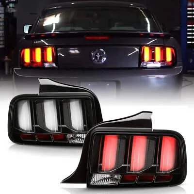 2005-2009 Ford Mustang Black LED Tube Sequential Signal Tail Lights Brake Lamps • $365.75