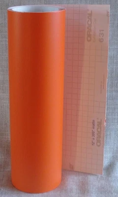 $12.99 • Buy Oracal 631 Matte ORANGE Removable Vinyl 12  X 300  Roll #034 EZ Remove 25 Ft.