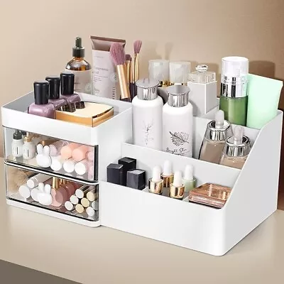 Makeup Organizer Cosmetic Desk Storage Box With Drawers Skincare • $12.50