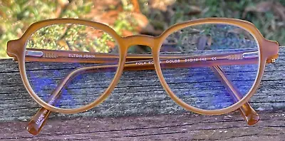 Elton John Folk Song Golds Eyeglass Glasses Frames 51-18-142 Excellent Condition • $42.99