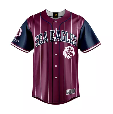 NRL 'Slugger' Baseball Shirt - Manly Sea Eagles - Tee • $69.90