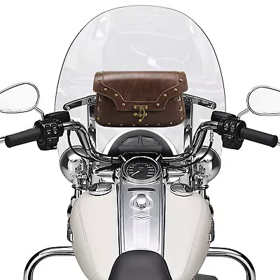 Windshield Bag Leather Pouch Front Storage Bag For Harley Road King Classic • $31.49