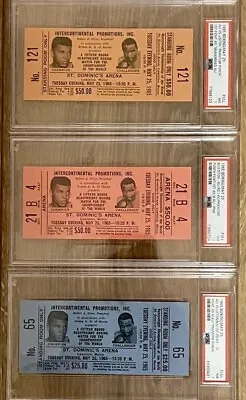 1st Time Boxing As Muhammad Ali (3)tickets Phantom Punch Sonny Liston Fight Psa7 • $1500