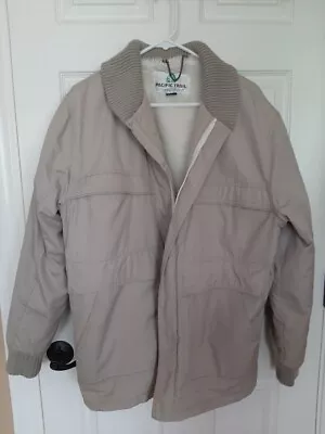 Pacific Trail Sportwear Vintage Zip Up Jacket Coat Beige Adult Large Size *Read* • $33.99