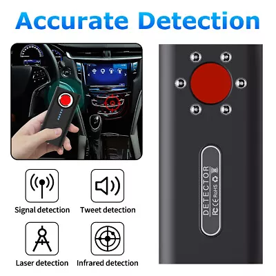 New Anti Spy Hidden Camera Lens Bug Detector GSM Signal Finder RF Tracker Audio- • $16.22