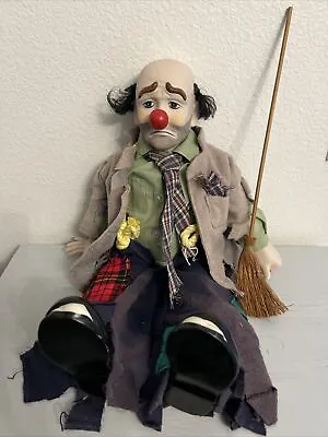 Clyde The  Hobo Clown Dynasty Vintage (1983) Porcelain Clown Doll  (pre-owned) • $99