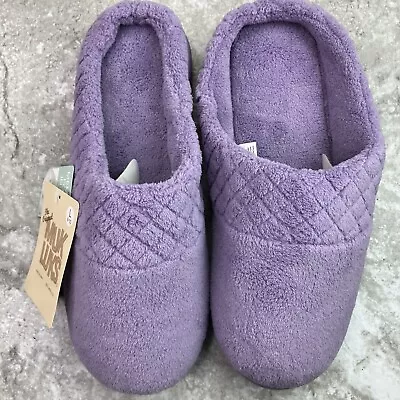 MUK LUKS Women's Quilted Memory Foam Insole Clog Slippers Lavender Sz Large 9-10 • $14.99