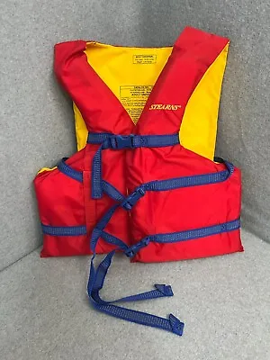 Stearns Life Jacket Size Adult Universal Over 90lbs Red & Yellow Boat-Swim • $10.79
