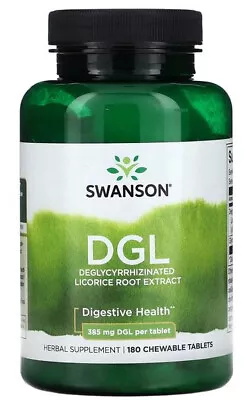 Swanson DGL 385mg 180 Chewable Tablets Deglycyrrhizinated Licorice Root Extract • £19.98