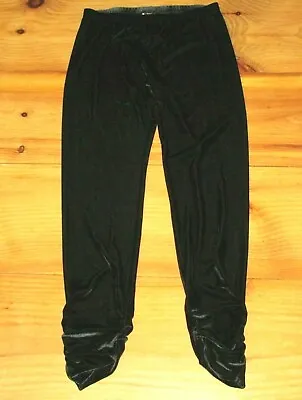 Miss Tina By Tina Knowles Velour Pants Pull On Size Large 12 - 14 Black Stretch  • $21.84