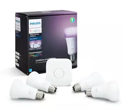 Philips Hue A19 LED Smart Bulb Starter Kit 548545 4 Bulbs  • $116.99