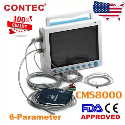 Portable Multi-parameter Vital Signs Patient Monitor ICU/CCU Machine CMS8000FDA • $599