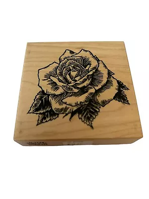 PSX Large Rose Rubber Stamp Wood Mounted G-1748 Flower Blossom 1995 • $6