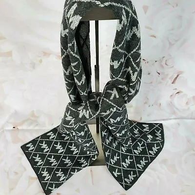 Michael Kors Women's Designer Winter Scarf Wrap One Size Gray/Silver W/Monogram • $36.04