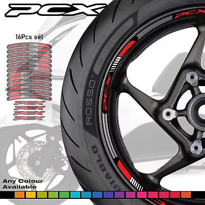 HONDA Motorcycle Scooter Wheel Decals Rim Stripes Stickers PCX 49 125 150 160 • £10.49