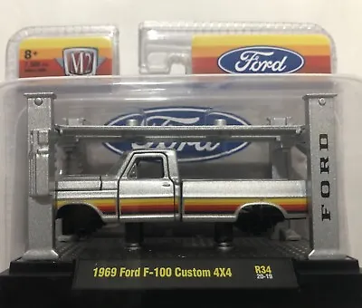 2020 M2 Machines R34 Model Kit Silver 1969 FORD F-100 CUSTOM 4x4 Pickup Truck • $29.99