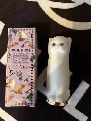 PAUL & JOE BEAUTE 20th Anniversary Lipstick Case 002 Gipsy Kitty Cat NIB White • $51.09