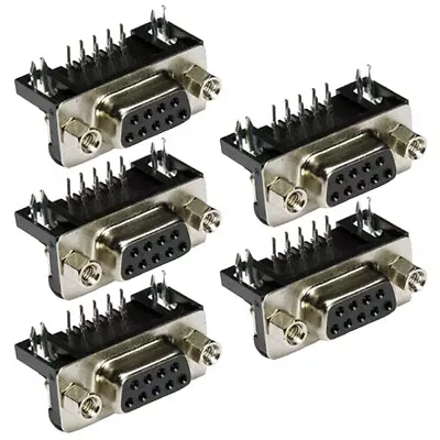 5 Pcs DB9 D-SUB 9-Pin Female Right Angle Solder Type Connector PCB Assembly • $16.44