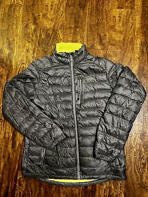 LL Bean Men's Gray Nylon Quilted Ultralight 850 Down Sweater Jacket Size L • $56