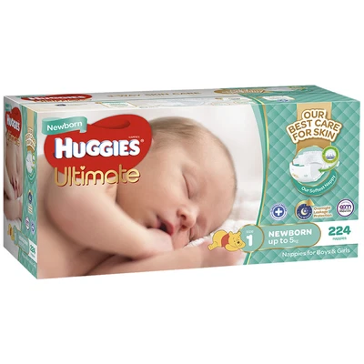 $79.99 • Buy Huggies Ultimate Nappies Newborn 224 Count