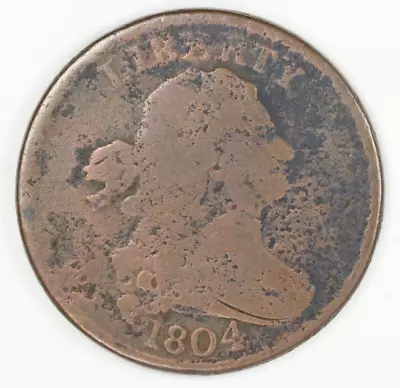 1804 Draped Bust Half Cent. 1/2 C • $2.25