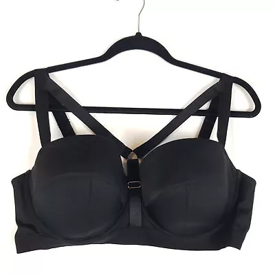 Gabi Fresh X Playful Promises Strappy Bra 40DD Black Lightly Lined • $16.09