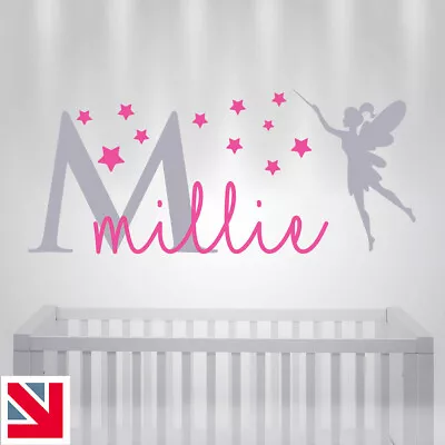 PERSONALISED Custom NAME Wall Sticker Baby Kids Nursery Girls Bedroom Decal • £10.99