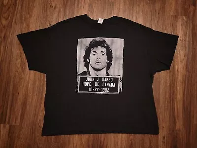 Rambo Police Mugshot BC Canada Men's T Shirt Sz 3XL Sylvester Stallone Movie • $19.99