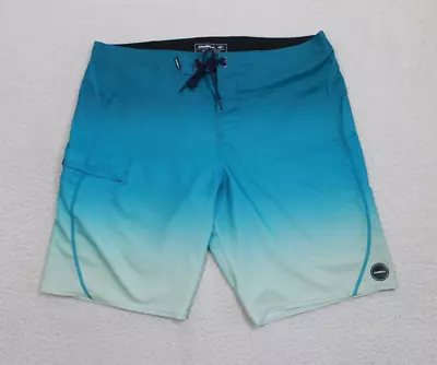 O'neill Board Shorts Men's 36 Hyperfreak Blue Drawstring Stretch Surf Skate • $17.99