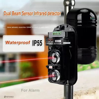 Waterproof Dual Beam Sensor Active Infrared Intrusion Detector IR 60m Outdoor  • $35