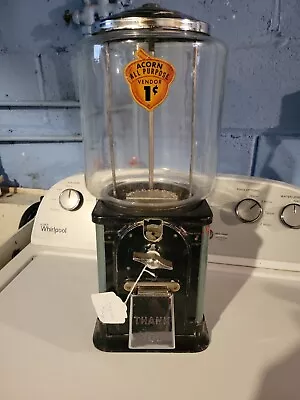 $174.99 • Buy Rare Vintage Oak Acorn 1 Cent Gumball Candy Machine 50's 