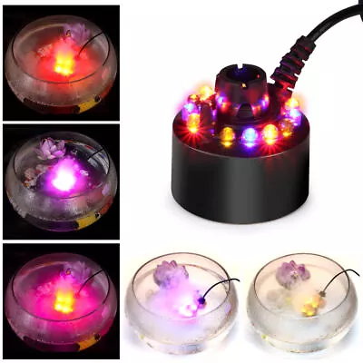 12 LED Mist Maker Fogger Water Fountain Pond Fog Machine Atomizer Air Humidifier • $14.99