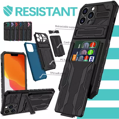 For IPhone 15 14 13 12 Mini 11 Pro Max XR 8 Plus Shockproof Case Card Slot Cover • $7.99