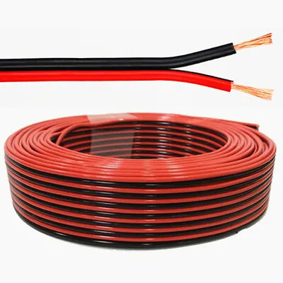 2 Core 24 Strand Red Black 0.19mm² Loud Speaker Cable Wire Car Audio Home HiFi  • £4.99